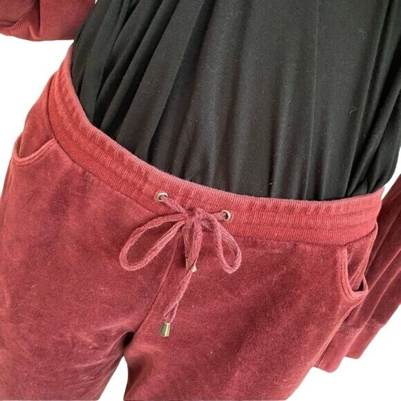 Vintage Charter Club Velour Jogger Set Maroon Track Suit Size S - Picture 8 of 16